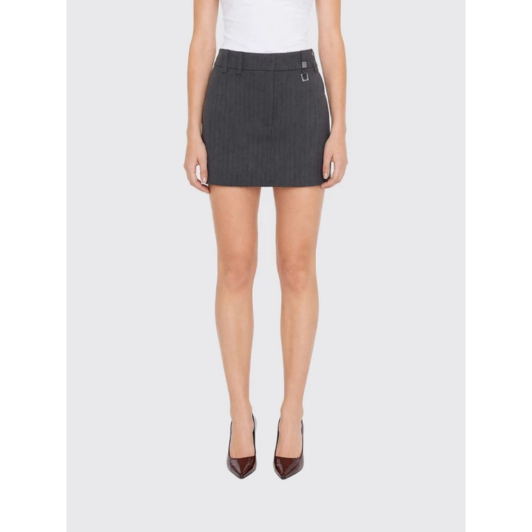 Viscose Blend Chevron Pattern Pencil Miniskirt (8G0200C0238J528)
