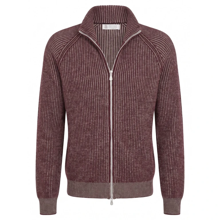 Cashmere Turtleneck Cardigan With Zip