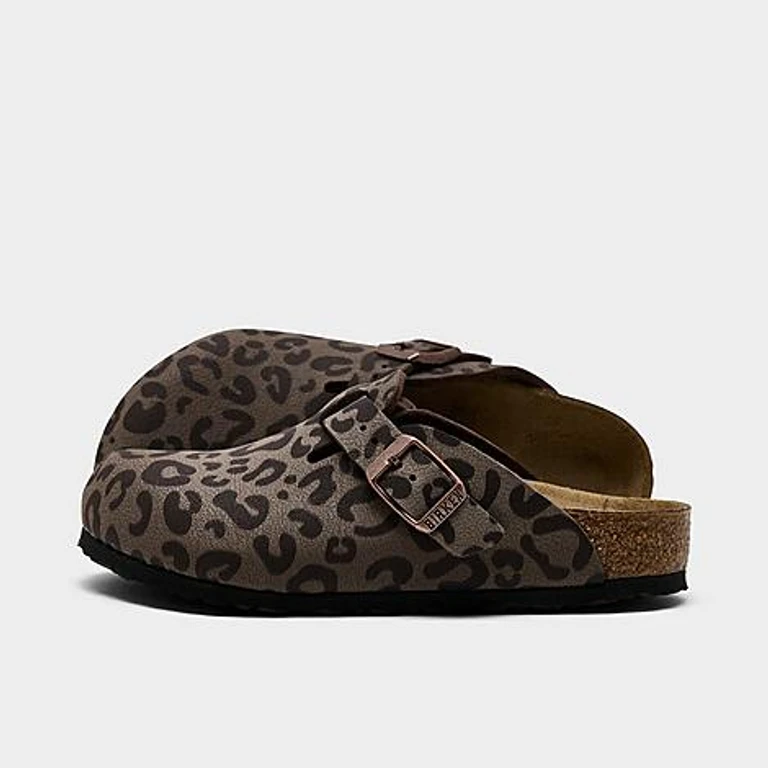 Boston Birko-Flor Clogs in Leo Mocha