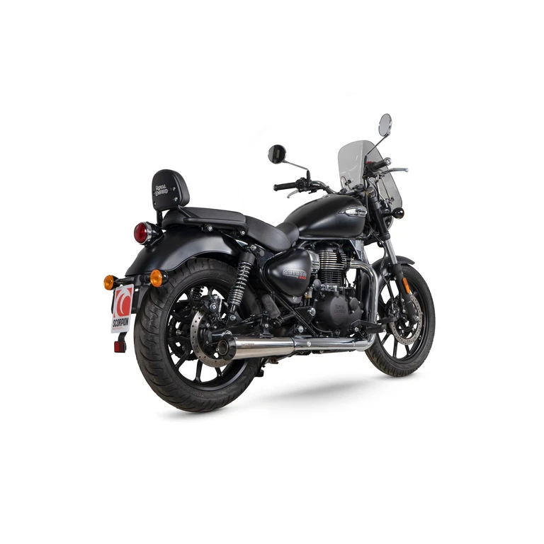 PRE102SEO - Scorpion Red Power Slip-On Stainless Steel For Royal Enfield Meteor 350 2020-2024