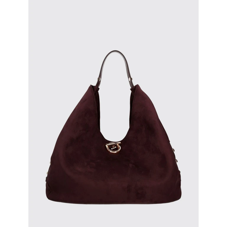LIU JO Gerona Large Hobo Bag in Velvet with Metal Piercing and Leather Handle (AF6029T711A91718)