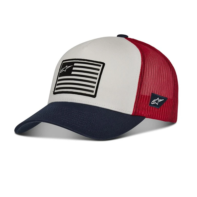 40695 - Alpinestars Flag Snapback Hat Wht Navy Red