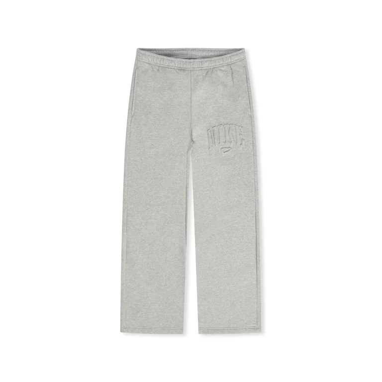 Womens Studio Fleece Wide Leg Pants - Heather Grey