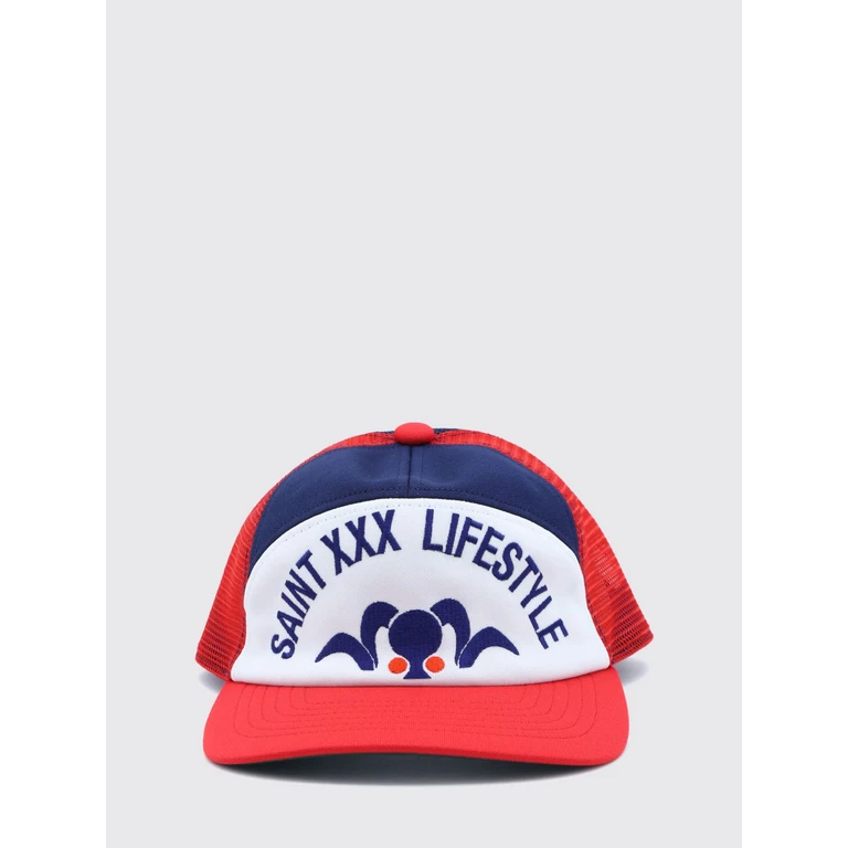Polyester Baseball Cap with Contrast Logo and Print by (SMMK10000077NAVYRED)
