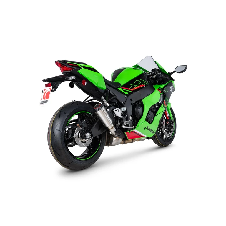 PKA148SEO - Scorpion Red Power Slip-On Stainless Steel For Kawasaki Ninja ZX-10R 2021-2025