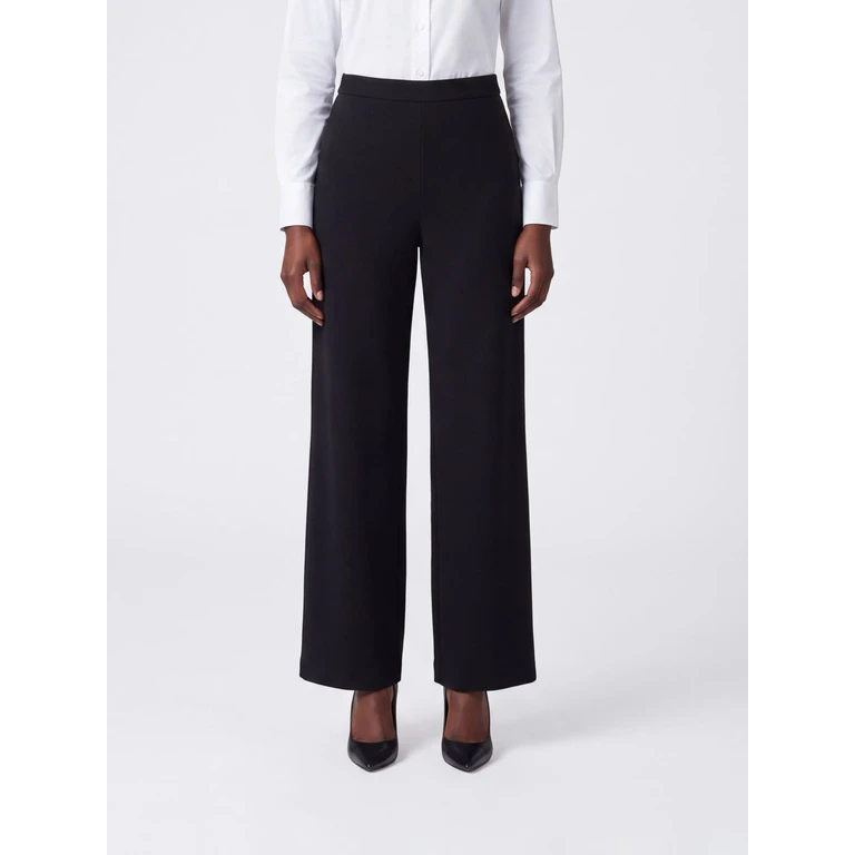 High-Waisted Wide-Leg Crêpe Palazzo Trousers (2621136101600004)