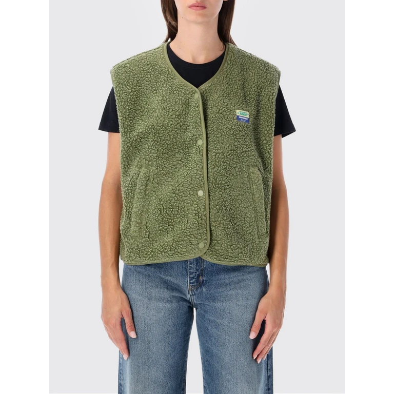 Crewneck Padded Fleece Vest with Button Closure and Pockets (HOK16BRIVECHINE)