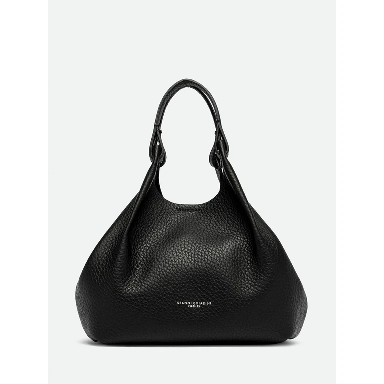 Dua Grained Leather Handbag with Removable Pouch (BS9719RNGDBLNERO)
