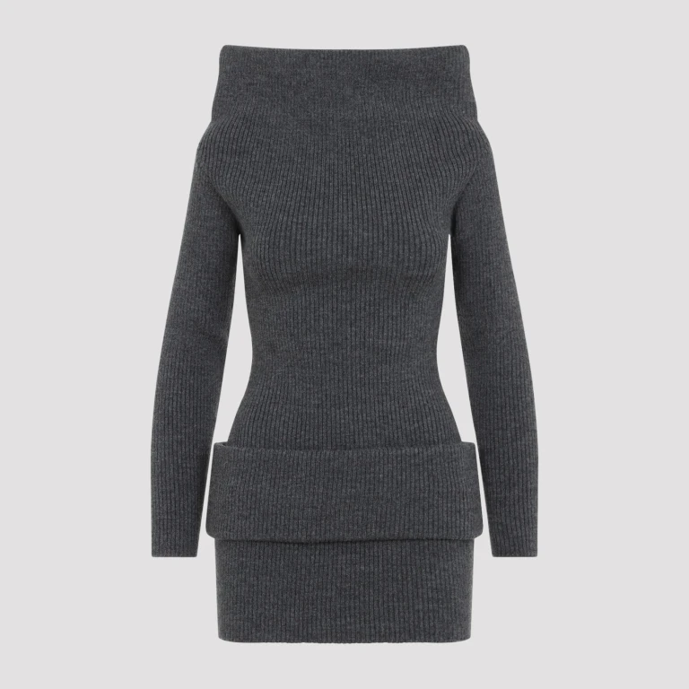 Leather Tag Details Short Dress