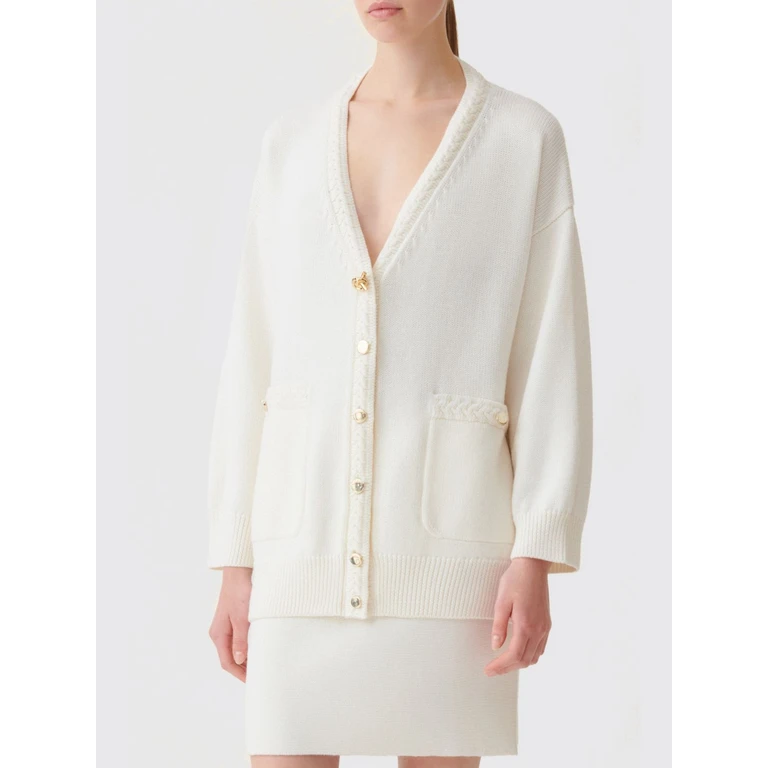 V-Neck Wool Cardigan with Patch Pockets (MAD216F063D46225)