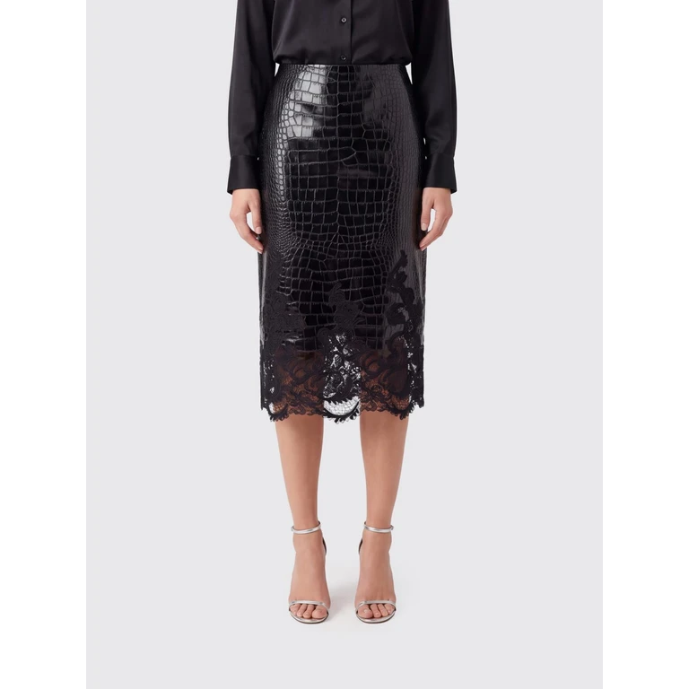 Falda de cuero Ermanno Scervino con estampado de cocodrilo