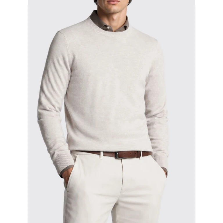 Pure Merino Wool Crewneck Jumper with Ribbed Trims (NMMC1532420CQTB211)