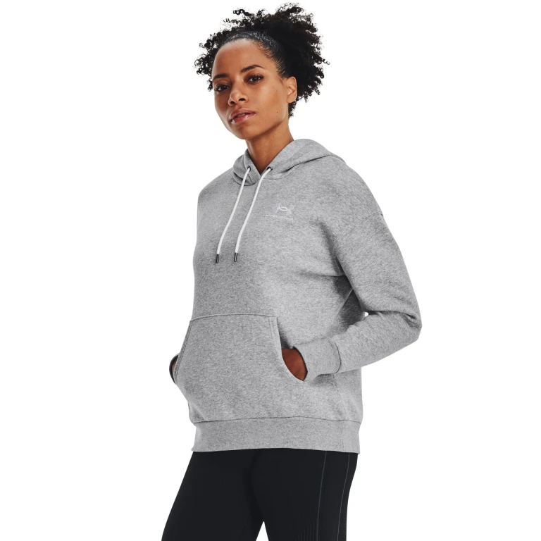Womens UA Essential Fleece Hoodie - Light Grey Heather