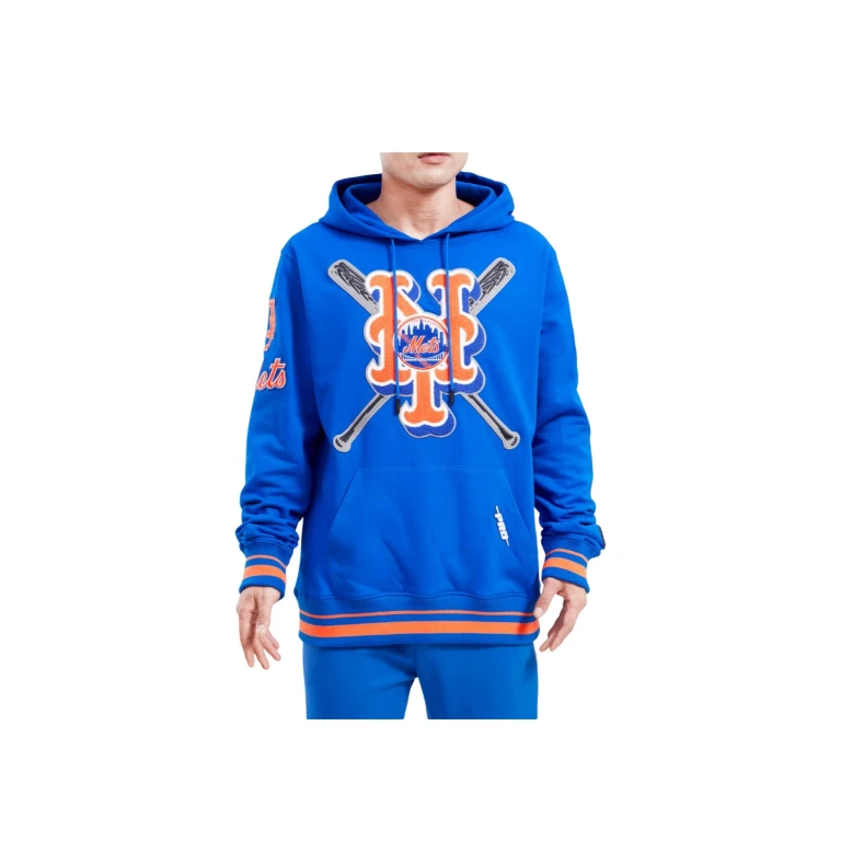New York Mets Mash Up Logo Men's Hoodie - Royal/Blue