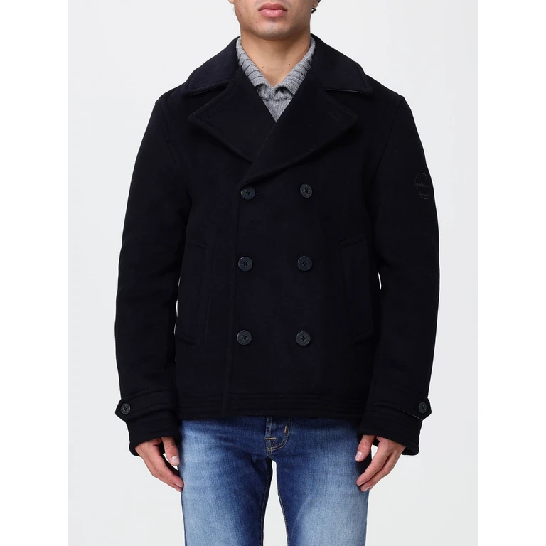 Double-Breasted Wool Peacoat with Lapels and Cuff Straps (G72400F03800)