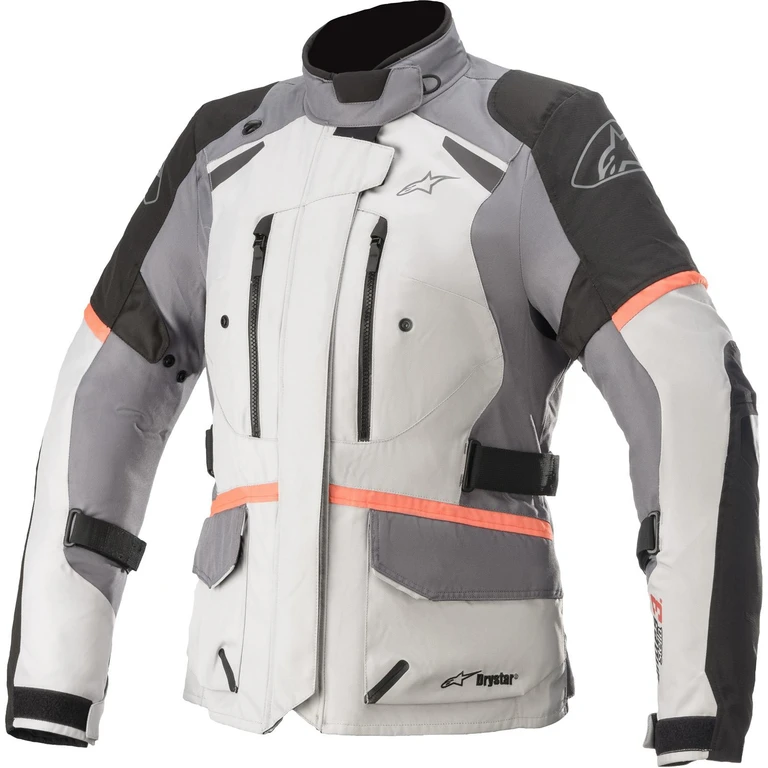 Stella Andes DryStar v3 Ladies Motorcycle Jacket XL Ice Grey Dark Grey Black Coral