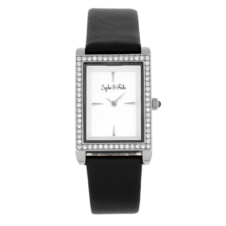 Wilmington Leather-Band Watch w/Swarovski Crystals