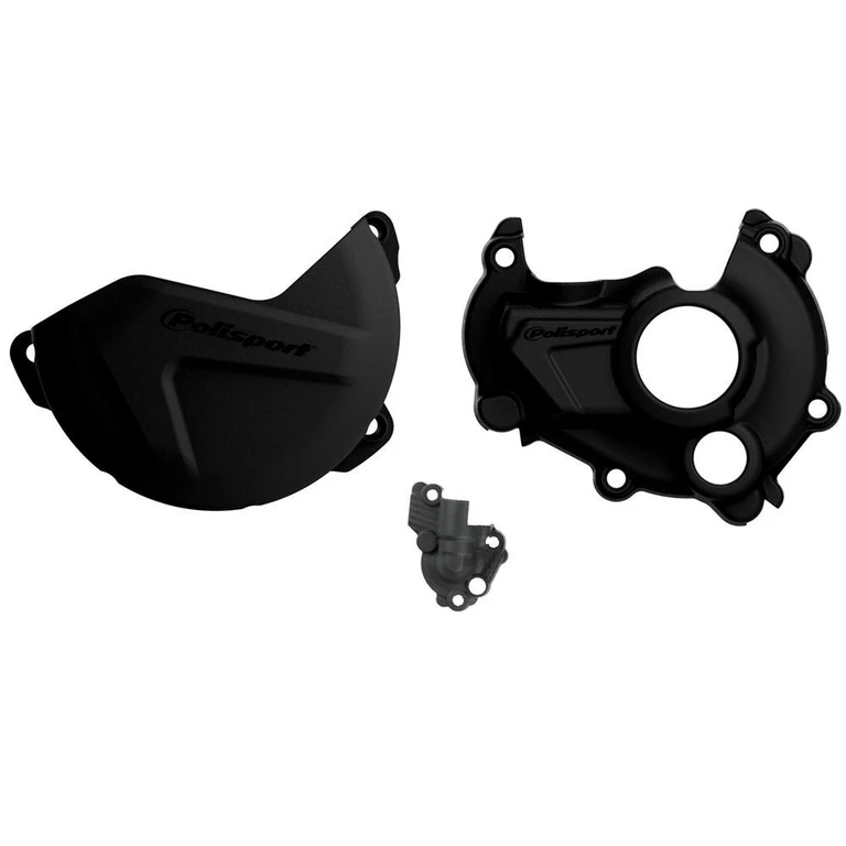 90941 - Polisport Clutch & Ignition Cover Protectors For Yamaha YZF250 2015-2018 Black