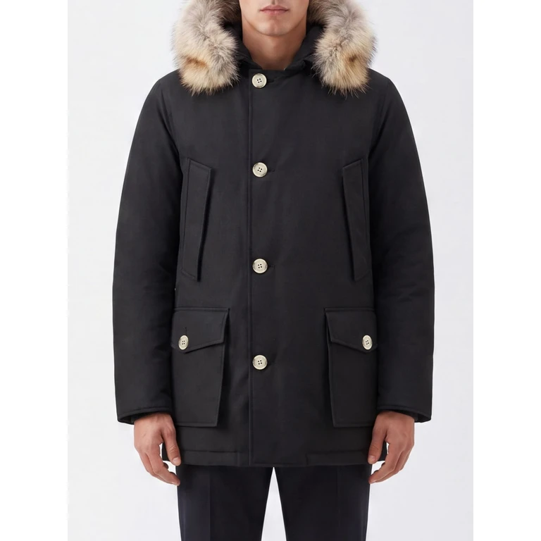 Arctic Technical Fabric Parka with Shearling Hood (CFWOOU0482MBUT0001BLK)