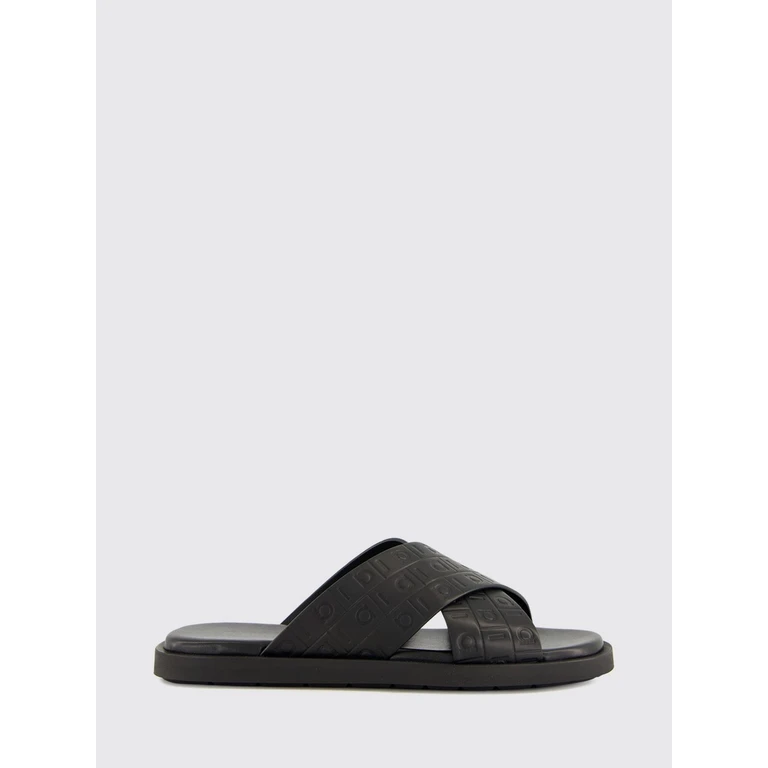 Gancini Embossed Calfskin Leather Slide Sandals (029786778782)