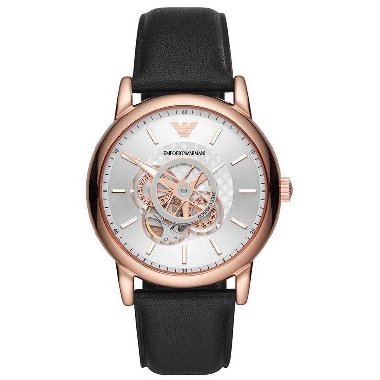 AR60013 Automatic Black Leather Men's Watch