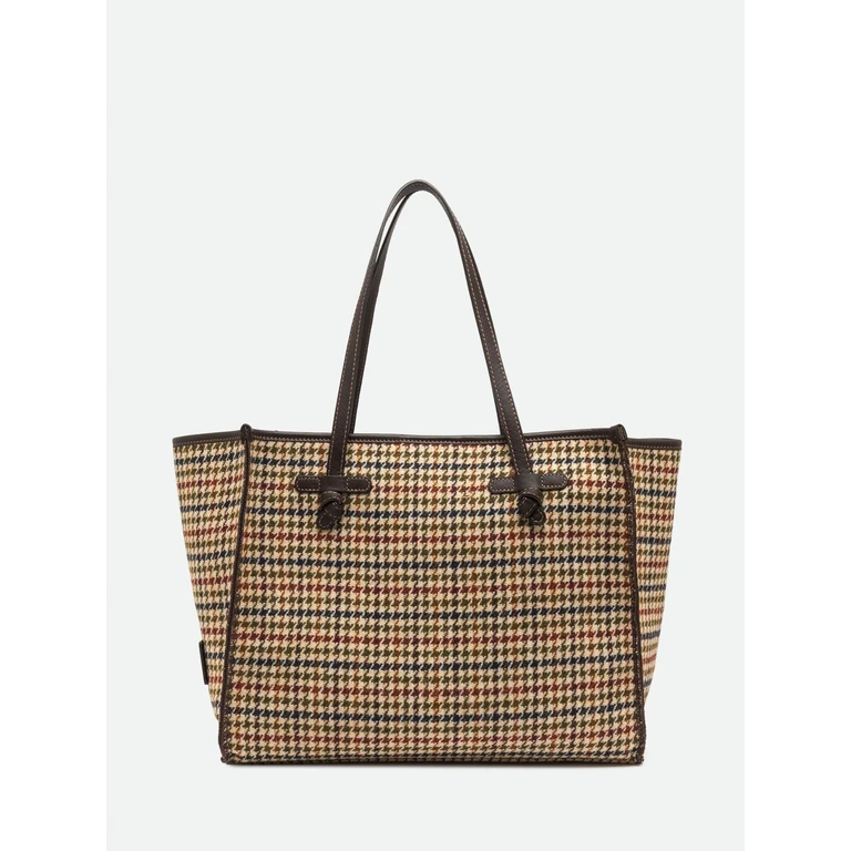 Marcella Houndstooth Wool-Blend Shoulder Bag (BS12480COMMMNSH13023)