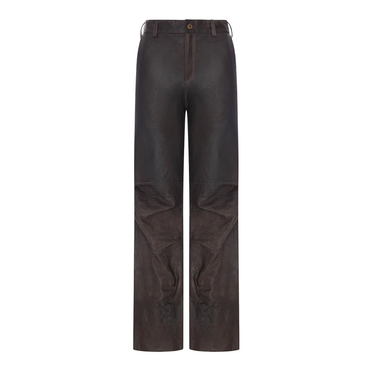 Pantalons En Cuir - Marron (51181DGLOVCOFFEE)