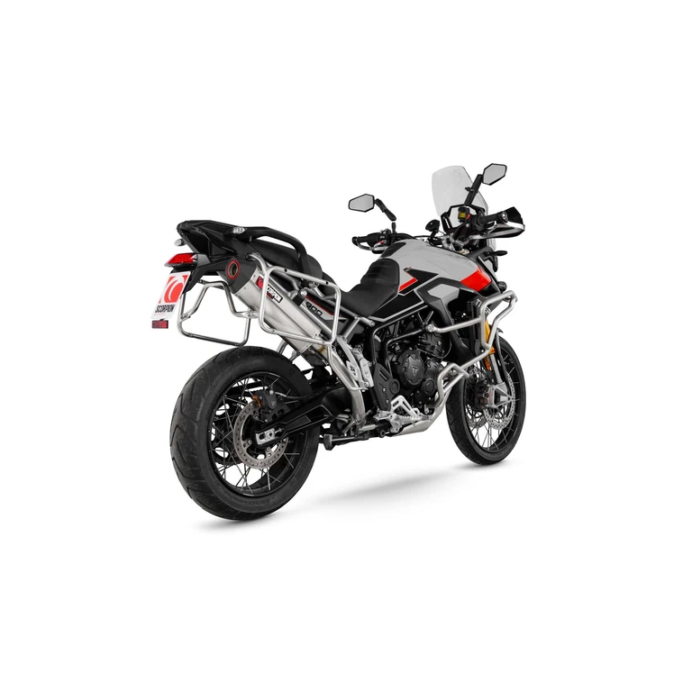 RTR95SEO - Scorpion Serket Parallel Slip-On Stainless Steel For Triumph Tiger 900 2024-2025 (Fits With Panniers)