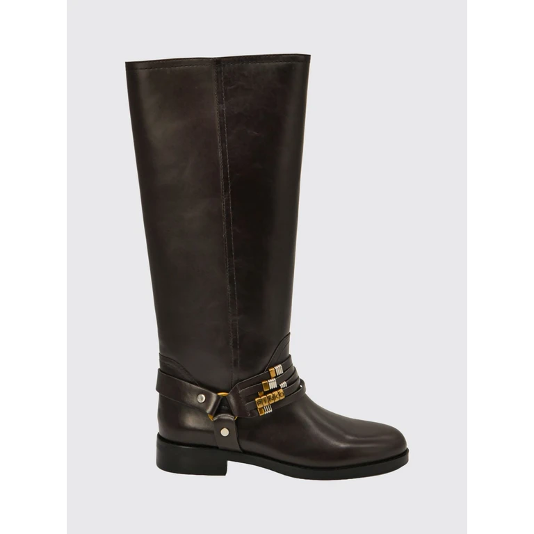 Embroidered Calfskin Knee-High Boots with Logo (SD0583P001L72)
