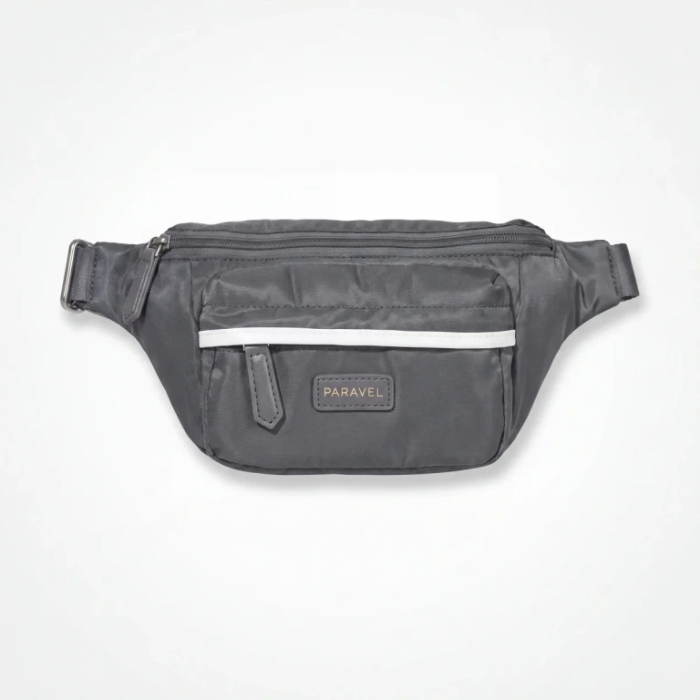 Fold-Up Belt Bag Flatiron Grey Packable Recycled Technical Weave