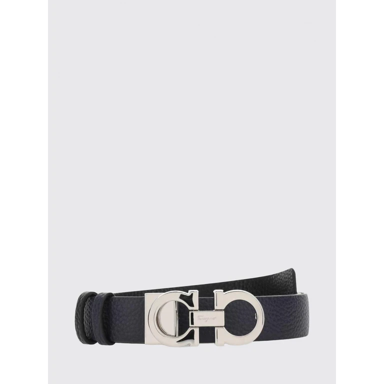 Calf Leather Belt with Maxi Gancini Metal Buckle (23A565674261)