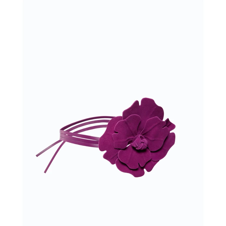 Ceinture avec fleur en daim 15 cm - XS-S