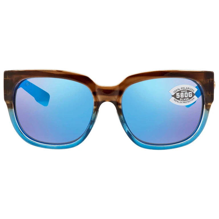 WATERWOMAN 2 Blue Mirror Polarized Glass Ladies Sunglasses WTR 251 OBMGLP 58
