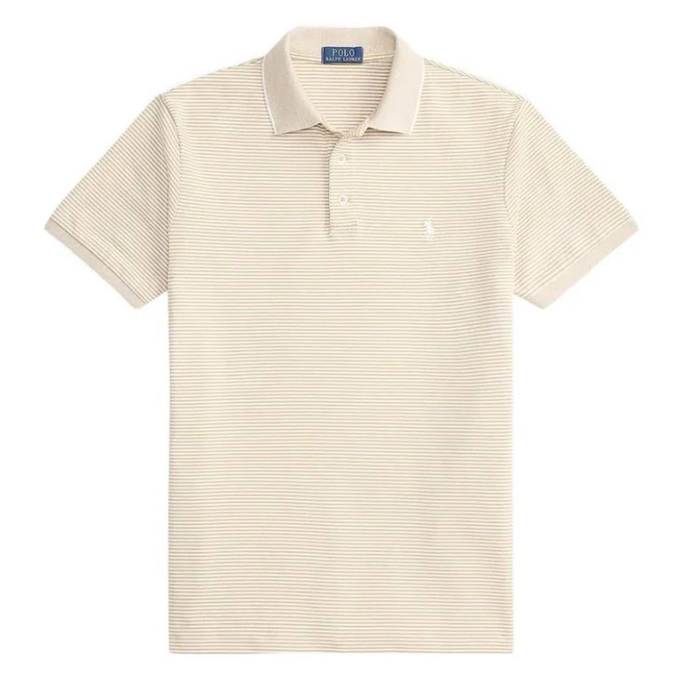 Striped Stretch Mesh Polo Shirt