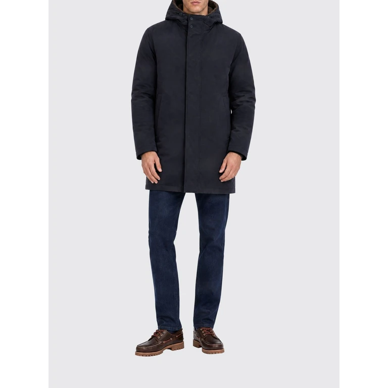 Knee-Length Polyester Parka with Adjustable Hood and Fleece Lining (PA000190U129239200)