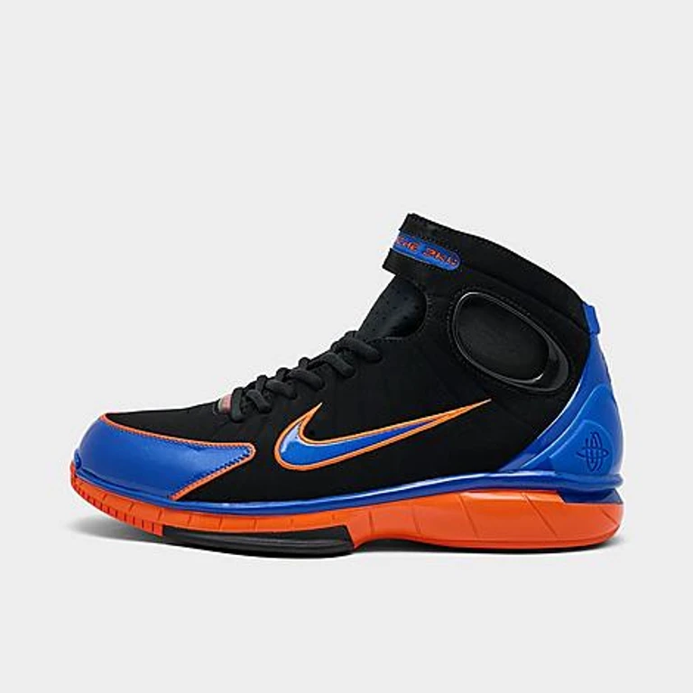 Men's Air Zoom Huarache 2K4 PE Penny Hardaway Basketball Shoes in Black/Varsity Royal/Safety Orange Size: 7.5