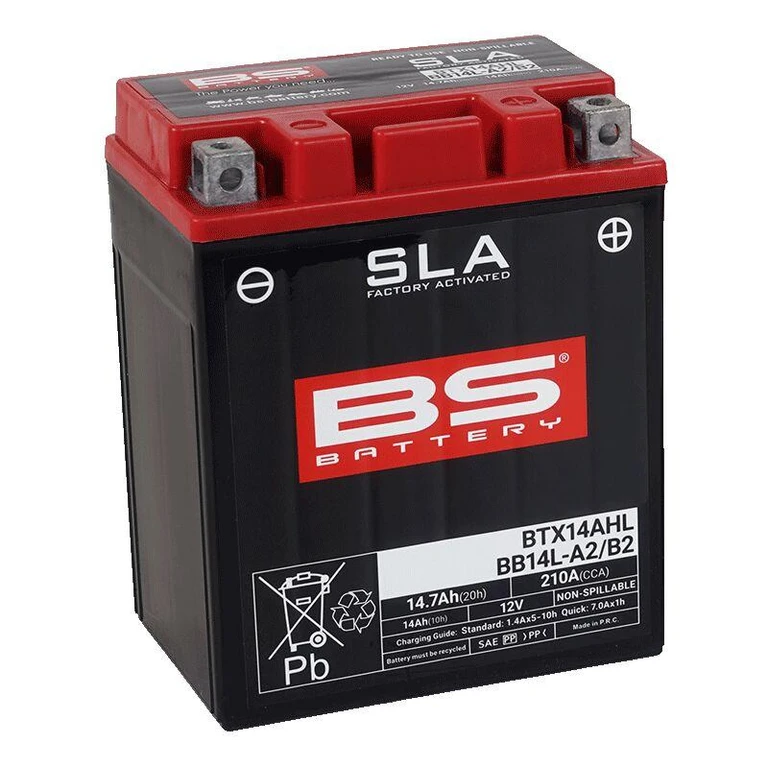 300759 - BS Battery SLA AGM Battery For Arctic Cat Textron 250 2X4 - Black