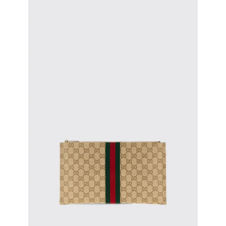 GG Supreme Canvas Clutch with Web Detail and Zip Closure (876054FAF8R8547)