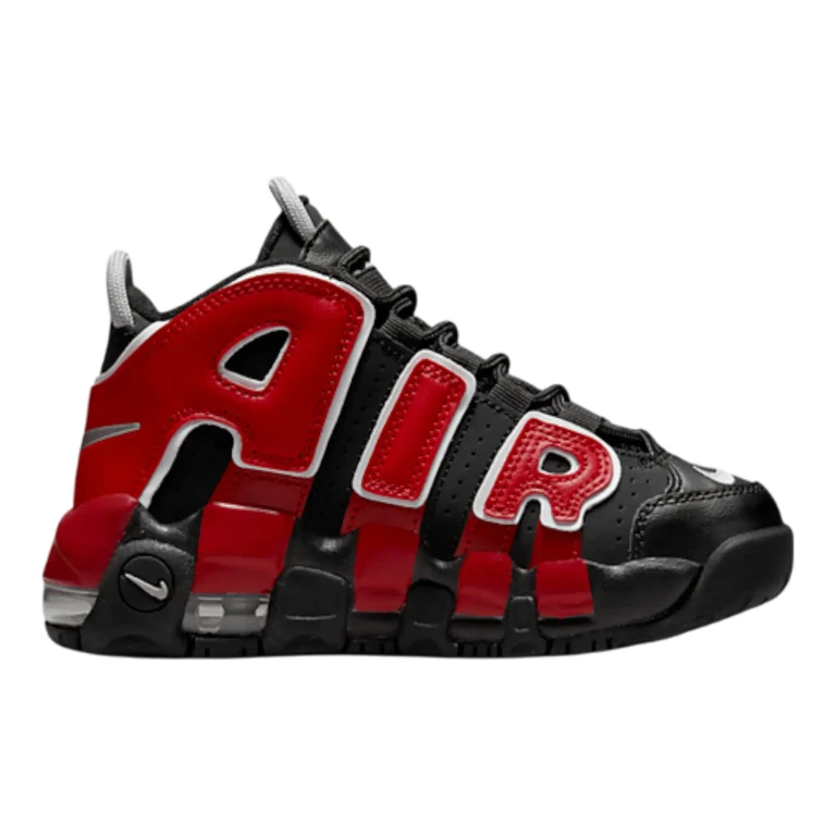 Air More Uptempo Kids Sneakers Black/University Red