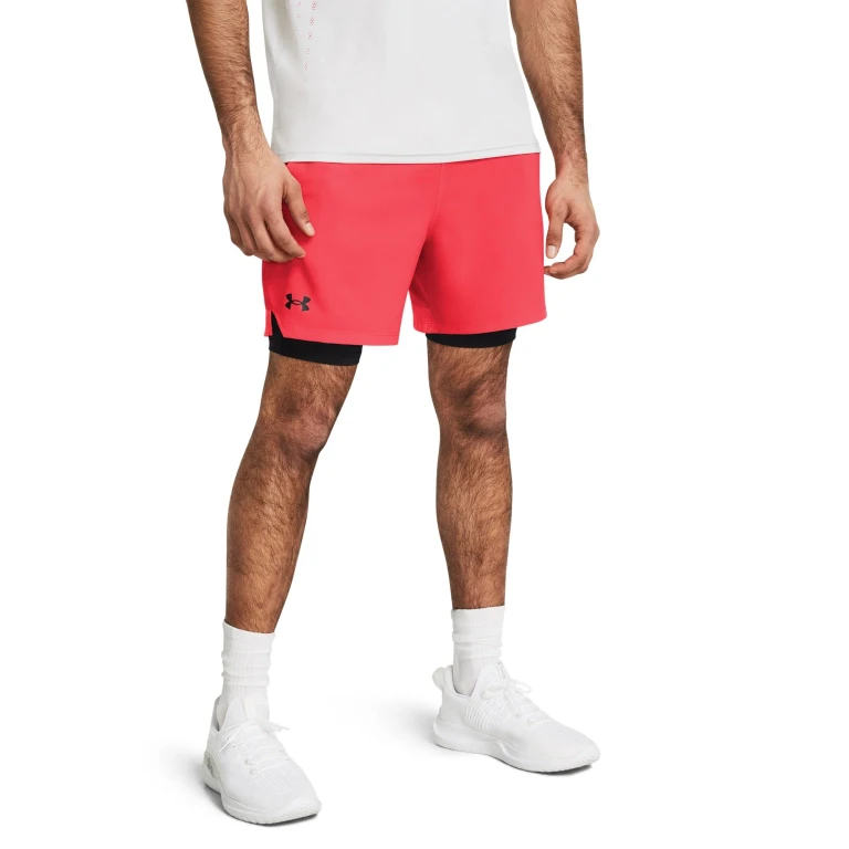 Mens UA Vanish Woven 2 In 1 Shorts - Racer Red/Black