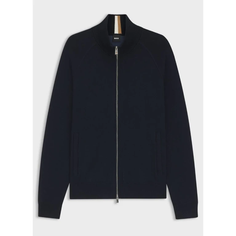 Zip-Up Cardigan In Cotton And Virgin Wool