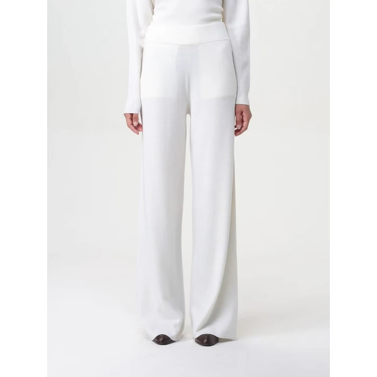 High-Waisted Wide Leg Knit Trousers in a Wool Blend (2621336022600001)
