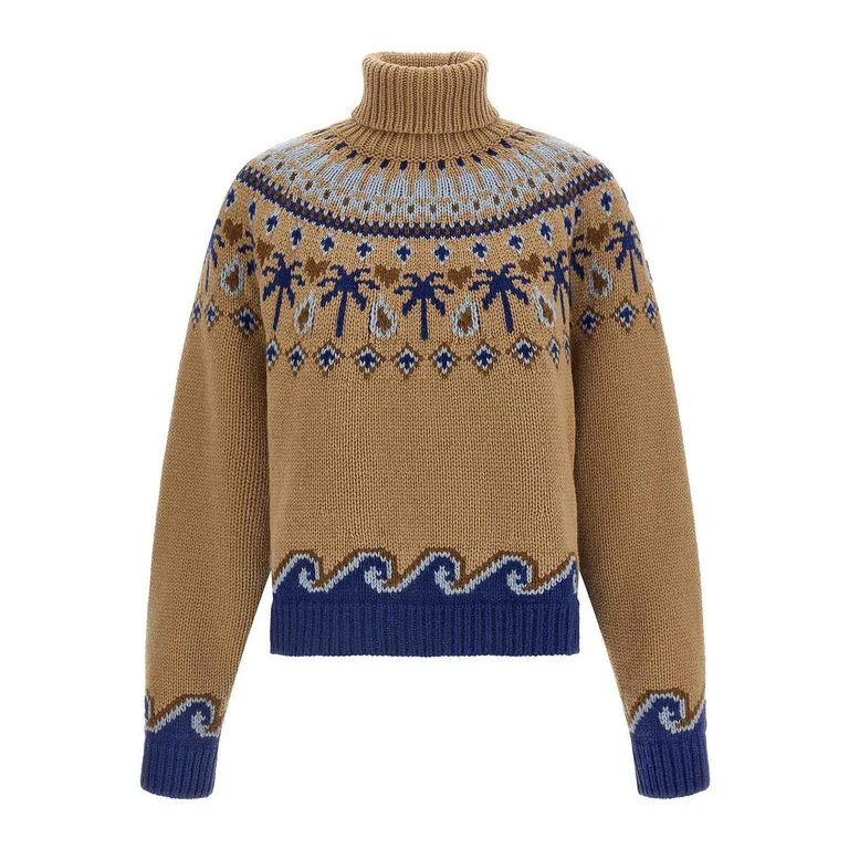 Alanui Pull Col Rond - Beige (LWHF001E26KNI0016145)