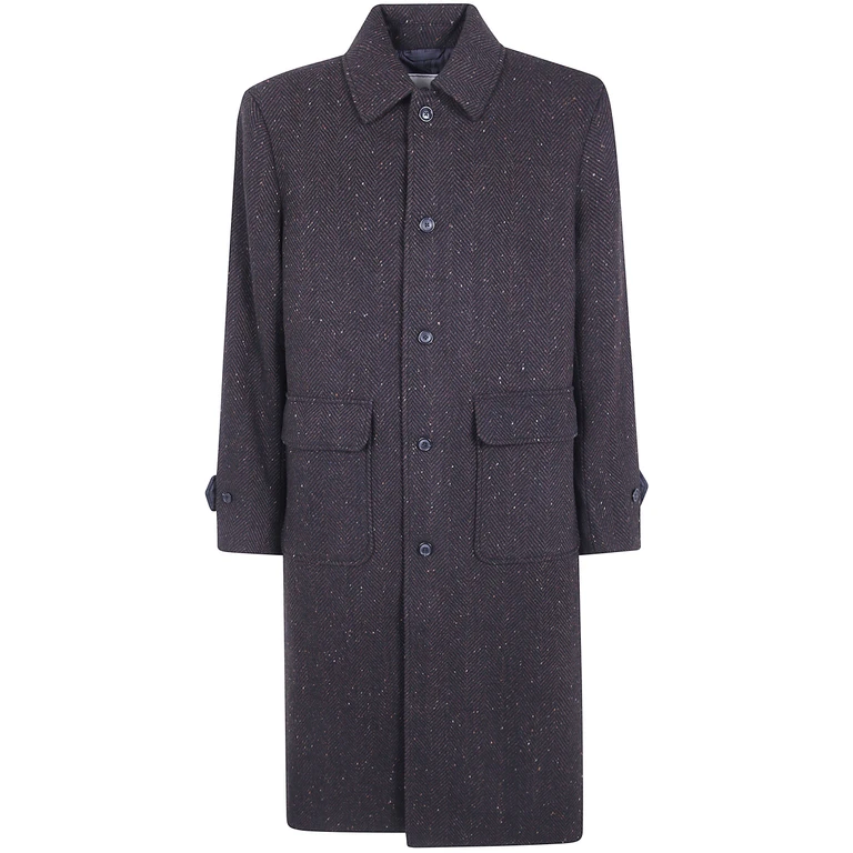 Coat Herringbone "Herringbone Wool Coat"