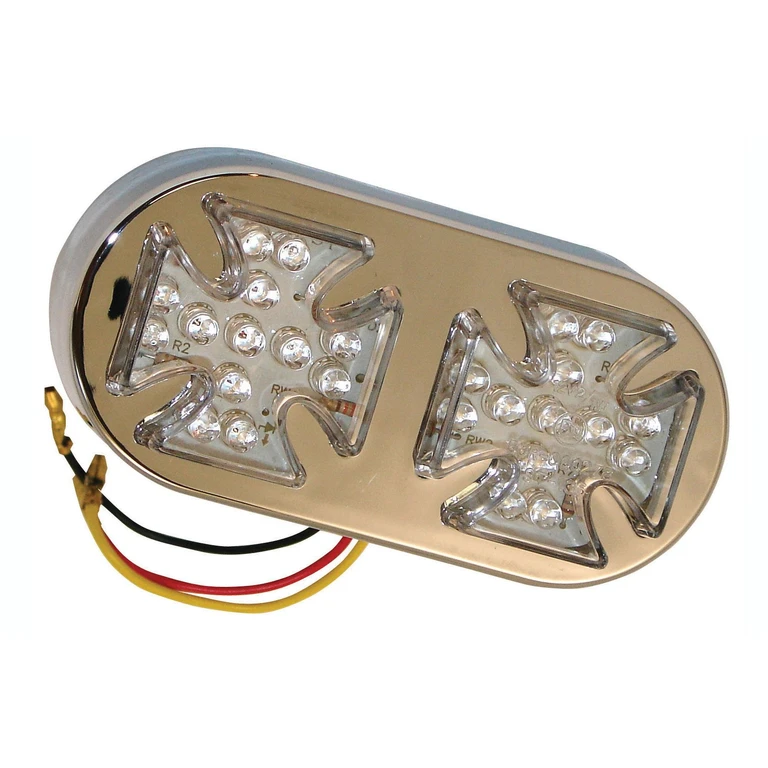 Twin Maltese Cross LED Rear Light With Clear Lens