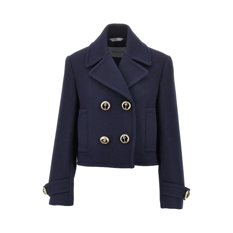 BALENCIAGA Textured wool cropped jacket Woman 36