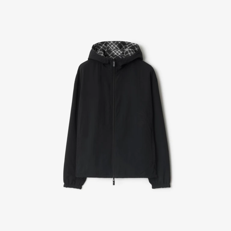 Reversible Check Hooded Jacket