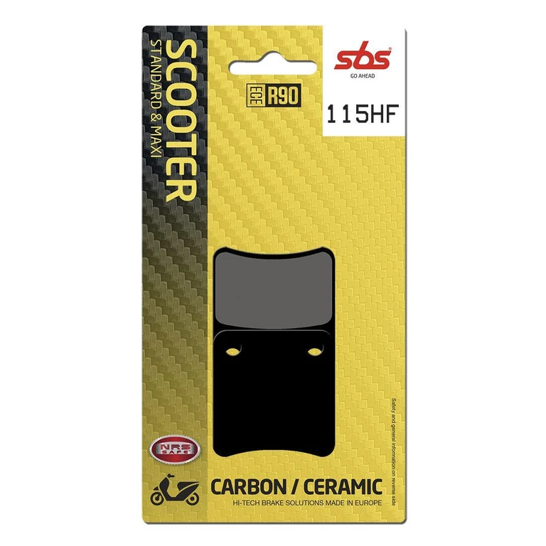 115HF - SBS HF Street Ceramic Organic Front Brake Pads For Daelim Bonita 50 2011-2012