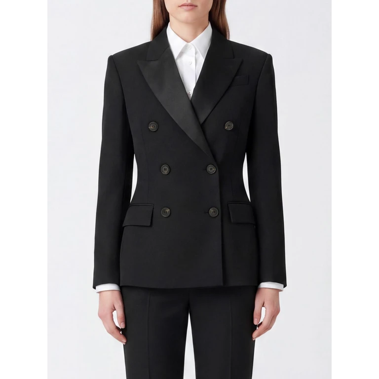 Double-Breasted Virgin Wool Blazer with Peaked Lapels (MG5537119C101)