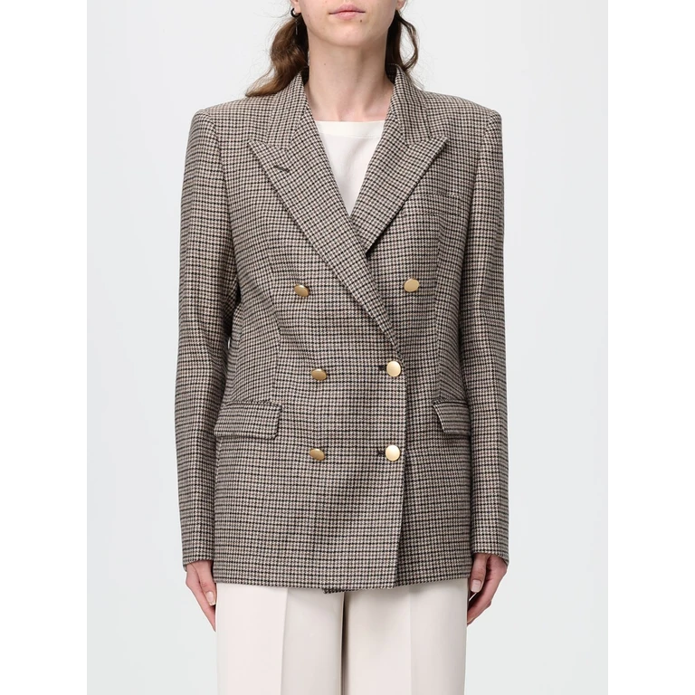 Double-Breasted Houndstooth Silk and Cotton Blazer (JPARIGI10B34037ET95480)